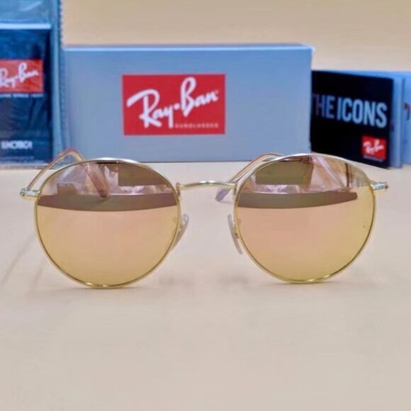 Ray-Ban 3447 Round Metal Mirror Sunglasses 50MM - Picture 1 of 6
